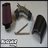 Buschur Racing Evo X Mass Air Pipe w/ Filter Kit & CF Shield (Polished) - EVO X
